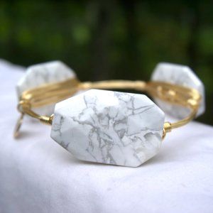 Bourbon & Bowties | White Marble Bangle